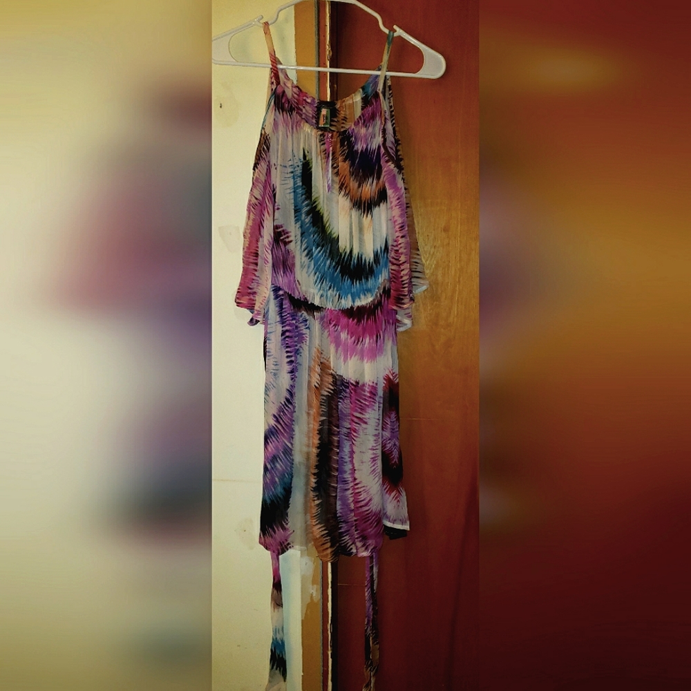 Pinkerton Printed Open Shoulder Dress, Women's Size L